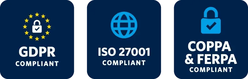 GDPR, ISO 27001, COPPA, FERPA Compliant