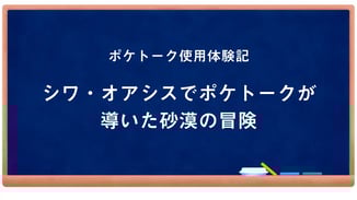 ポケトーク使用体験記『シワ・オアシスでポケトークが導いた砂漠の冒険』