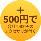+500円で合計4,400円のアクセサリが付く