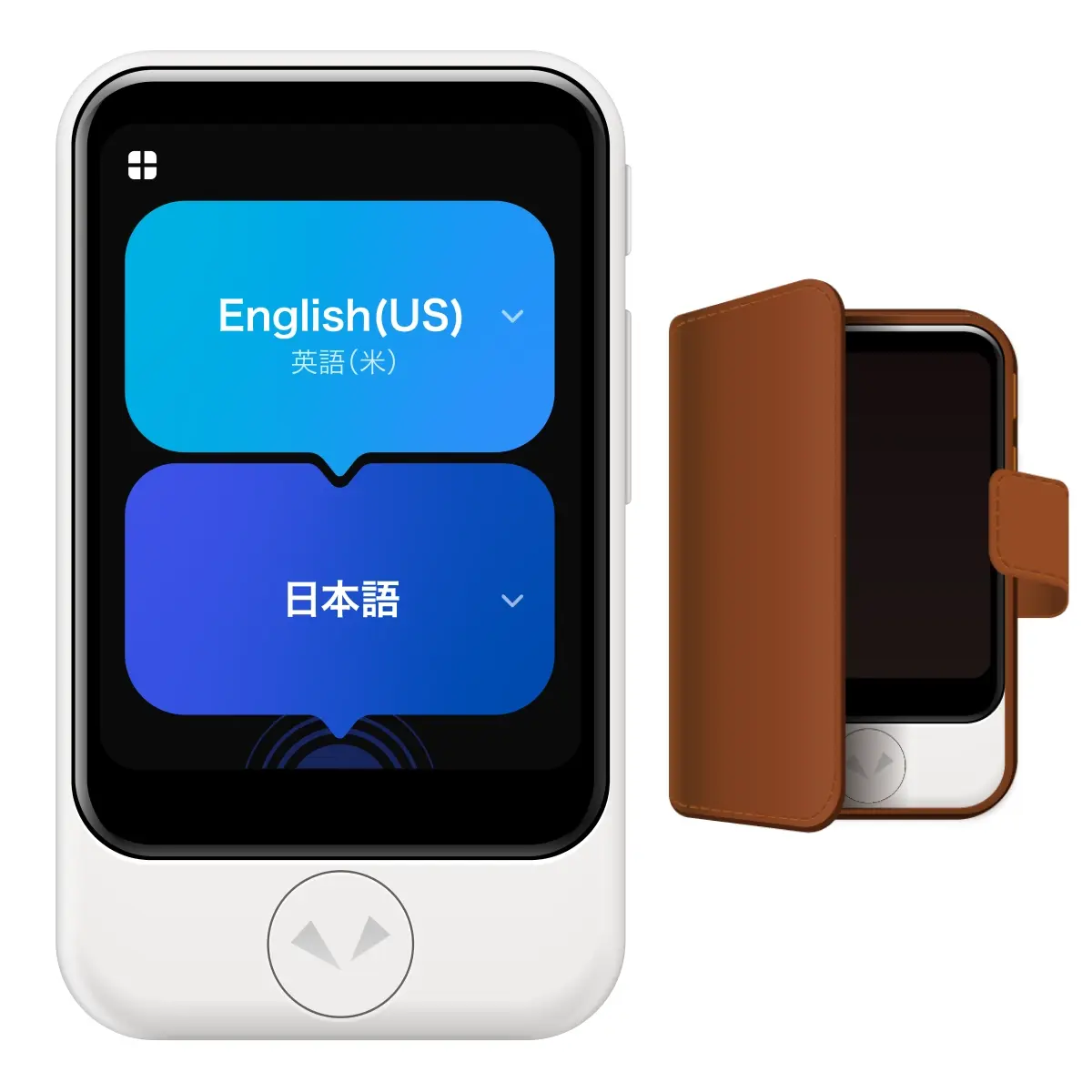 ポケトークS2 手帳ケース（ブラウン）付き