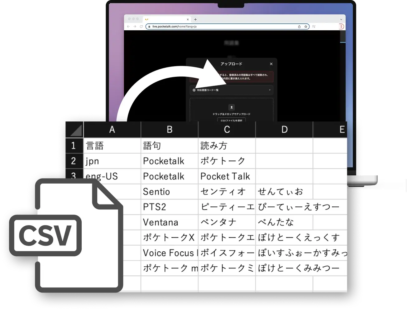固有名詞を記入して、ファイルをアップ